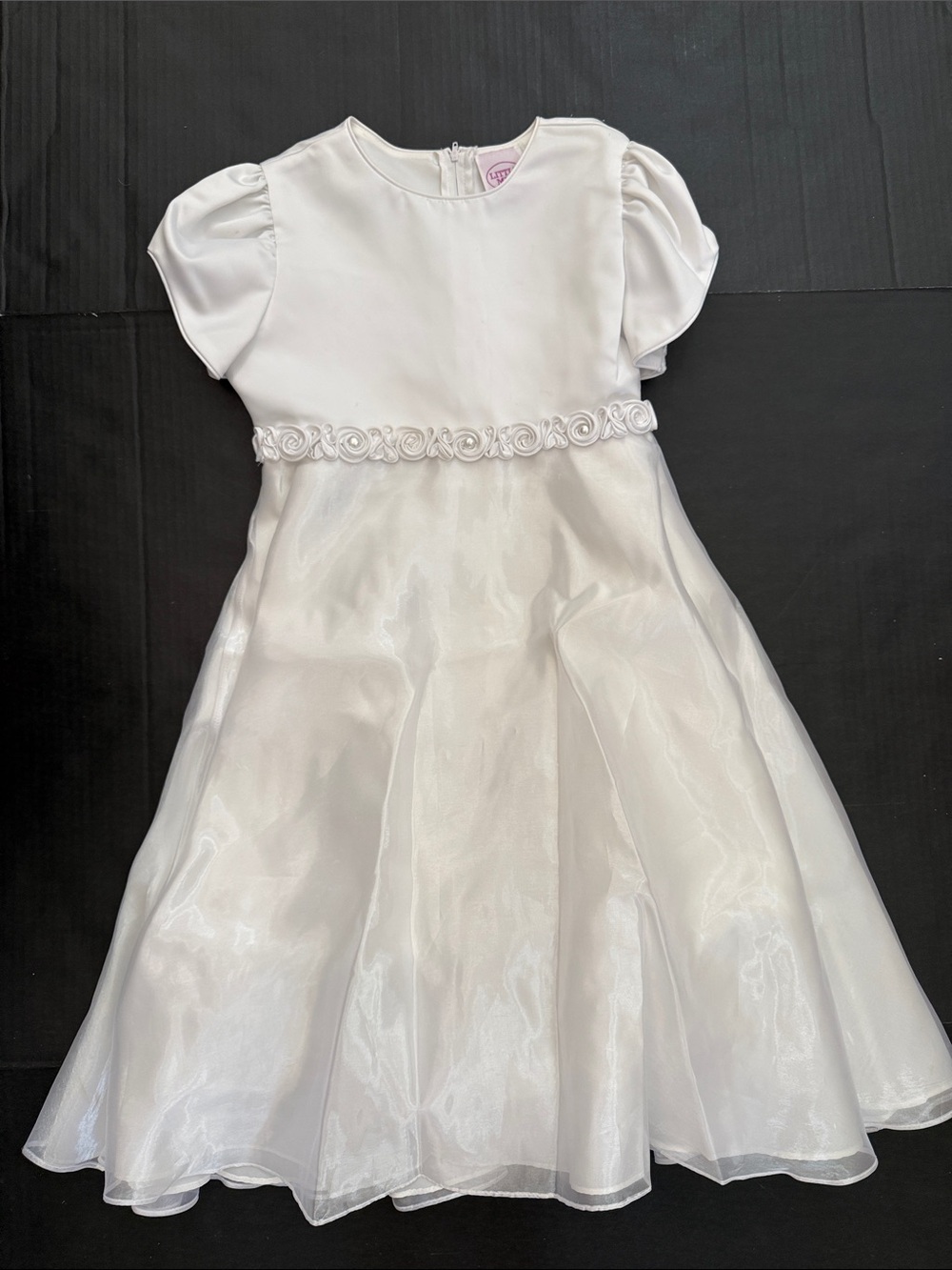 Girls Size 12 White Dress by Little Miss Confirmation Communion Bridal Party